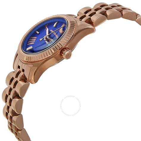 michael kors ladies lexington rose gold watch with blue dial|Lexington Pavé Rose Gold.